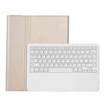 A12B Bluetooth 3.0 Ultra-thin Detachable Bluetooth Keyboard Leather Tablet Case for iPad Pro 12.9 inch （2018）, with Pen Slot & Holder(Gold)