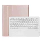 A12B Bluetooth 3.0 Ultra-thin Detachable Bluetooth Keyboard Leather Tablet Case for iPad Pro 12.9 inch （2018）, with Pen Slot & Holder(Rose Gold)