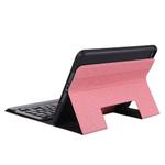 K04B Bluetooth 3.0 Ultra-thin One-piece Bluetooth Keyboard Leather Tablet Case for iPad mini 5, with Pen Slot & Holder (Pink)