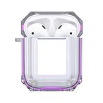 Wireless Earphones Charging Box Transparent TPU Protective Case for Apple AirPods 1 / 2(Light Purple)