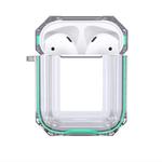 Wireless Earphones Charging Box Transparent TPU Protective Case for Apple AirPods 1 / 2(Mint Green)