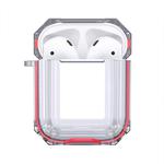 Wireless Earphones Charging Box Transparent TPU Protective Case for Apple AirPods 1 / 2(Red)
