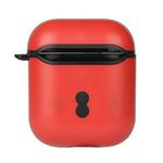 Two Color Wireless Earphones Charging Box Protective Case for Apple AirPods 1/2(Red + Black)