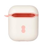 Two Color Wireless Earphones Charging Box Protective Case for Apple AirPods 1/2 (White + Pink)