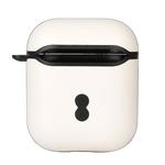 Two Color Wireless Earphones Charging Box Protective Case for Apple AirPods 1/2(White + Black)