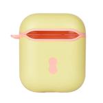 Two Color Wireless Earphones Charging Box Protective Case for Apple AirPods 1/2(Yellow + Pink)