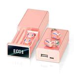 A22 English Version Pull-out Digital Display Bluetooth Earphone with Magnetic Charging Box, Support Touch Light & Power Bank (Pink)