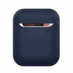 Wireless Earphones Shockproof Liquid Silicone Protective Case for Apple AirPods 1 / 2(Dark Blue)