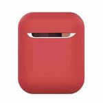 Wireless Earphones Shockproof Liquid Silicone Protective Case for Apple AirPods 1 / 2(Red)