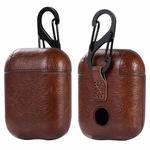 PU Leather Wireless Bluetooth Earphone Protective Case for Apple AirPods 1 / 2, with Metal Buckle(Dark Brown)