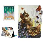 For iPad 9.7 (2018) & iPad 9.7 (2017) & Air 2 / Air Cats and Butterflies Pattern Horizontal Flip Leather Case with Holder & Wallet & Card Slots & Sleep / Wake-up Function & Pen Slot