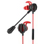 G6 Wired In Ear 3.5mm Interface Stereo Wire-Controlled HIFI Earphones Video Game Mobile Game Headset With Mic (Red)