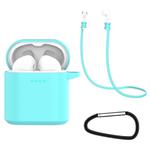 For Huawei Honor FlyPods / FlyPods Pro / FreeBuds2 / FreeBuds 3 in 1 Earphone Silicone Protective Case + Anti-lost Rope + Hook Set(Mint Green)