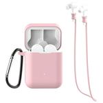 For Xiaomi Air 3 in 1 Earphone Silicone Protective Case + Anti-lost Rope + Hook Set(Pink)