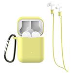 For Xiaomi Air 3 in 1 Earphone Silicone Protective Case + Anti-lost Rope + Hook Set(Light Yellow)
