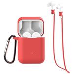 For Xiaomi Air 3 in 1 Earphone Silicone Protective Case + Anti-lost Rope + Hook Set(Red)