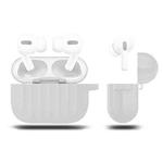 For AirPods Pro Silicone Wireless Earphone Protective Case Storage Box(White)