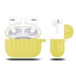 For AirPods Pro Silicone Wireless Earphone Protective Case Storage Box(Yellow)