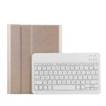 FT-1030E Bluetooth 3.0 ABS Brushed Texture Keyboard + Skin Texture Leather Tablet Case for iPad Air / Air 2 / iPad Pro 9.7 inch, with Pen Slot / Magnetic / Sleep Function (Gold)