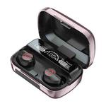 M23 Little Devil Pattern Intelligent Noise Reduction Touch Bluetooth Earphone with Three-screen Battery Display & Mirror Charging Box, Support HD Call & Siri (Pink)