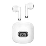 USAMS IAII15 Zero Sense II Series Digital Display Mini TWS Semi-In-Ear Wireless Bluetooth Earphone(White)