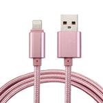 1m Woven Style Metal Head 84 Cores 8 Pin to USB 2.0 Data / Charger Cable(Rose Gold)