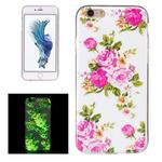 For iPhone 6 & 6s Noctilucent Rose Flower Pattern IMD Workmanship Soft TPU Back Cover Case
