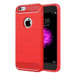 For iPhone 6 & 6s Brushed Texture Fiber TPU Rugged Armor Protective Case(Red)