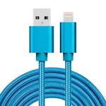 3m 3A Woven Style Metal Head 8 Pin to USB Data / Charger Cable(Blue)