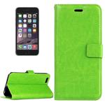 For iPhone 6 & 6s Crazy Horse Texture Horizontal Flip Leather Case with Magnetic Buckle & Holder & Card Slots & Wallet & Photo Frame(Green)