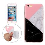 For iPhone 6 & 6s Pink Black Color Matching Marble Pattern Soft TPU Protective Case