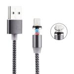 360 Degree Rotation 8 Pin to USB 2.0 Weave Style Magnetic Charging Cable with LED Indicator, Cable Length: 1m(Grey)