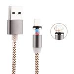 360 Degree Rotation 8 Pin to USB 2.0 Weave Style Magnetic Charging Cable with LED Indicator, Cable Length: 1m(Gold)