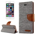 GOOSPERY CANVAS DIARY for iPhone 6 & 6s Canvas Texture Horizontal Flip Leather Case with Card Slots & Wallet & Holder(Grey)