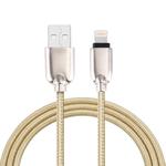 1m Woven 108 Copper Cores 8 Pin to USB Data Sync Charging Cable for iPhone, iPad(Gold)