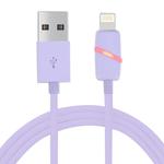 1m Circular Bobbin Gift Box Style 8 Pin to USB Data Sync Cable with Indicator for iPhone, iPad(Purple)