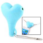 1 Male to 2 Females 3.5mm Jack Plug Multi-function Heart Shaped Earphone Audio Video Splitter Adapter with Key Chain for iPhone, iPad, iPod, Samsung, Xiaomi, HTC and Other 3.5 mm Audio Interface Electronic Digital Products(Blue)