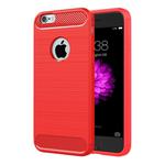 For iPhone 6 Plus & 6s Plus Brushed Texture Fiber TPU Rugged Armor Protective Case(Red)