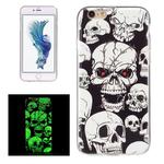 For iPhone 6 Plus & 6s Plus Noctilucent Red Eye Ghost Pattern IMD Workmanship Soft TPU Back Cover Case
