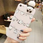 For iPhone 6 Plus & 6s Plus Hang The Clothes Pandas Pattern 3D Lovely Papa Panda Dropproof Protective Back Cover Case