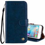 For iPhone 6 Plus & 6s Plus Business Style Oil Wax Texture Horizontal Flip Leather Case with Holder & Card Slots & Wallet (Blue)