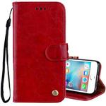 For iPhone 6 Plus & 6s Plus Business Style Oil Wax Texture Horizontal Flip Leather Case with Holder & Card Slots & Wallet (Red)