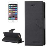 GOOSPERY FANCY DIARY for iPhone 6 Plus & 6s Plus Cross Texture Horizontal Flip Leather Case with Card Slots & Wallet & Holder(Black)