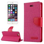GOOSPERY CANVAS DIARY for iPhone 6 Plus & 6s Plus Canvas Texture Horizontal Flip Leather Case with Card Slots & Wallet & Holder(Magenta)
