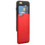 GOOSPERY for iPhone 6 Plus & 6s Plus TPU + PC Sky Slide Bumper Protective Back Case with Card Slots(Red)