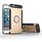 For iPhone 6 Plus & 6s Plus Magnetic 360 Degree Rotation Ring Armor Protective Case(Gold)