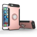 For iPhone 6 Plus & 6s Plus Magnetic 360 Degree Rotation Ring Armor Protective Case(Rose Gold)
