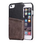 For iPhone 6 Plus & 6s Plus Genuine Cowhide Leather Color Matching Back Cover Case with Card Slot(Taupe)