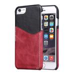 For iPhone 6 Plus & 6s Plus Genuine Cowhide Leather Color Matching Back Cover Case with Card Slot(Wind Red)