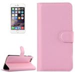 For iPhone 6 & 6s Litchi Texture Horizontal Flip Leather Case with Holder & Card Slots & Wallet(Pink)